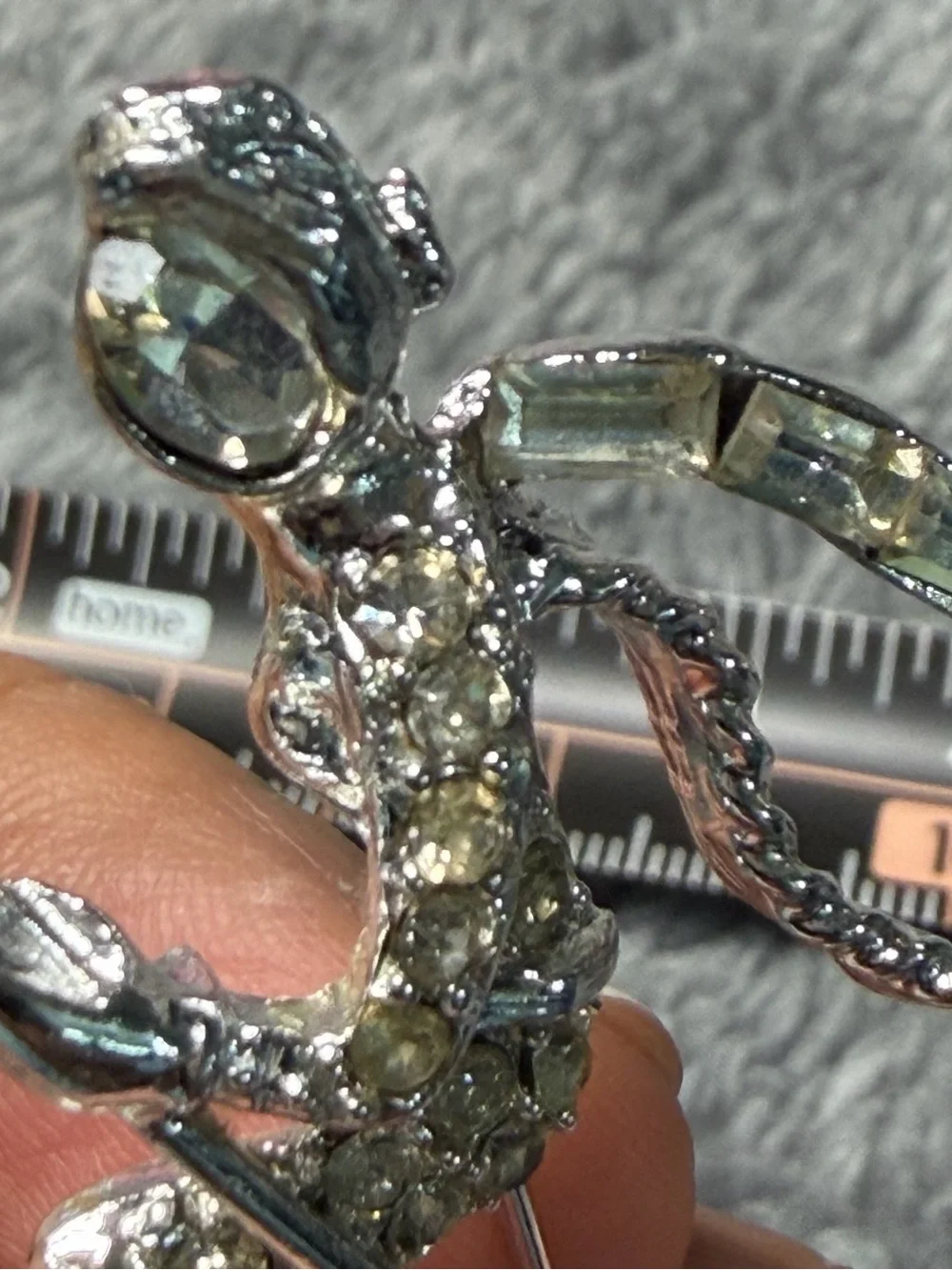 Silver-Tone Rhinestone Skier Pin - Silver